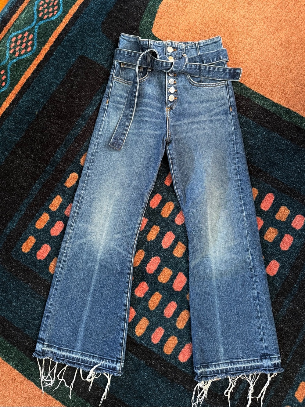 VERONICA BEARD Marlene 12" Corset Blue Jeans sz 24 Womens Denim Casual